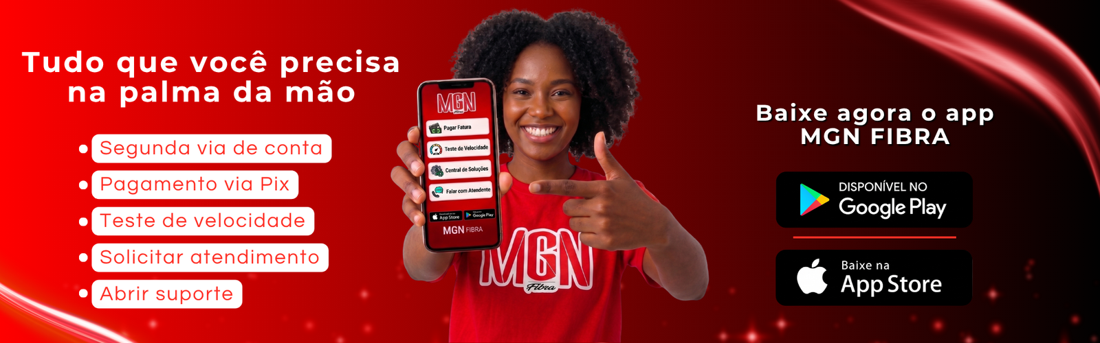 Banner 3 da MGN Fibra - Baixe o App